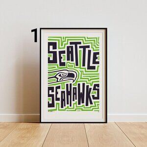 Seattle Seahawks Poster – Bold Abstract Football Wall Art